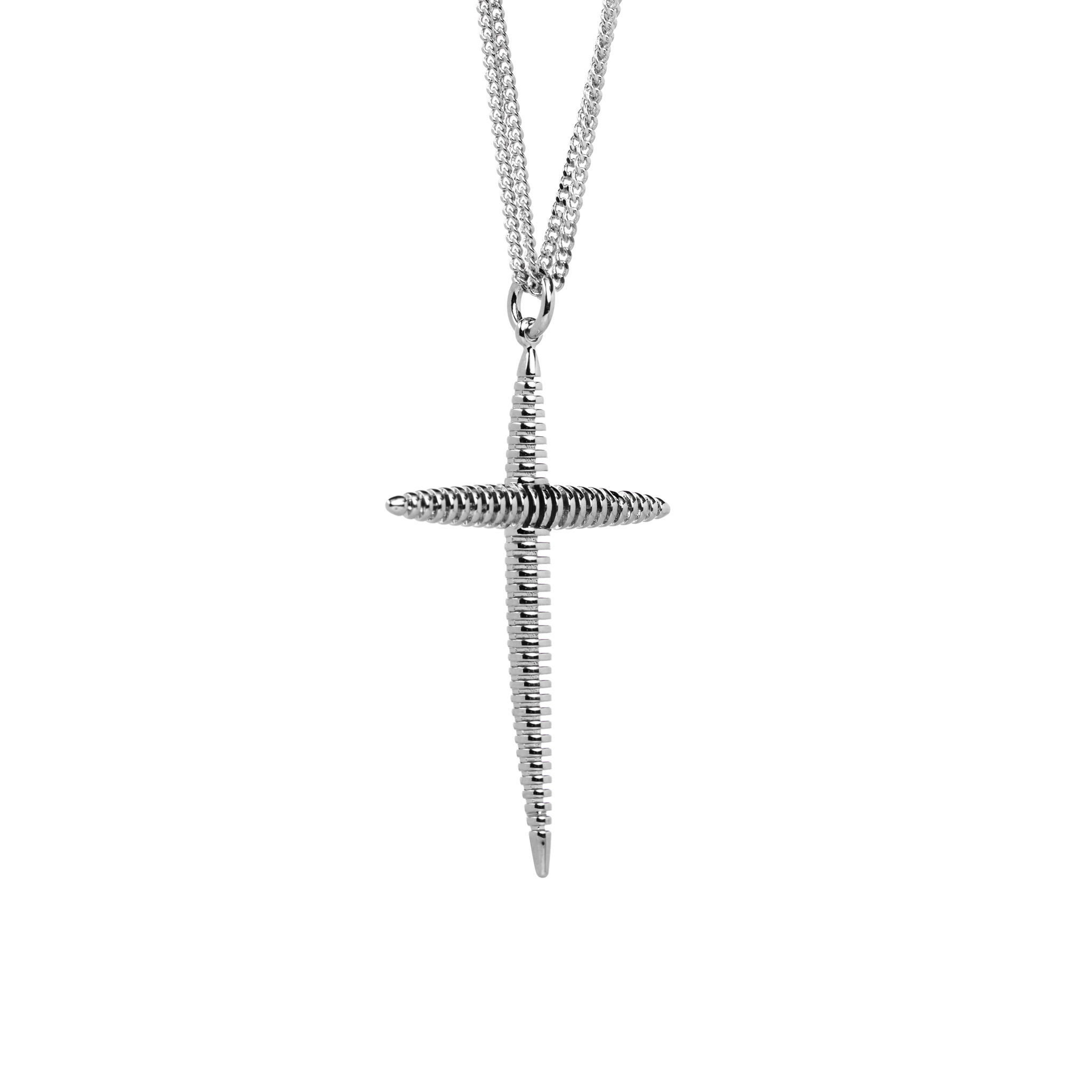 

Колье Silver Futuristic Cross With Chain