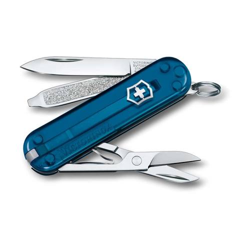 Нож-брелок Victorinox Classic SD Transparent Colors, Sky High (0.6223.T61G)