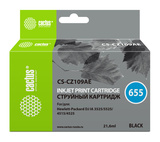 Картридж струйный Cactus CS-CZ109AE №655 черный (21.6мл) для HP DJ IA 3525, 5525, 4525