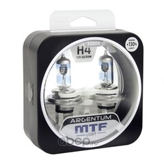 Автолампа 12V H4 60/55W MTF Argentum +130% 3300K