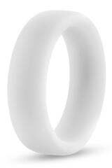 Белое люминесцентное эрекционное кольцо Silicone Glo Cock Ring - 