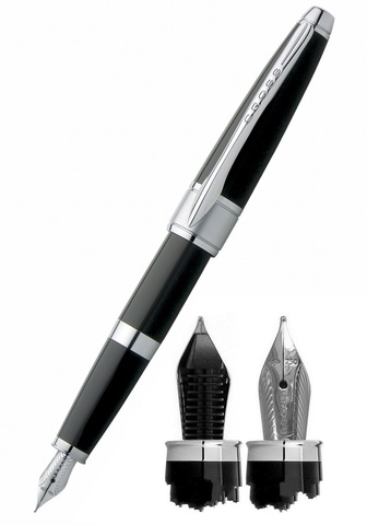 Ручка перьевая Cross Apogee, Black CT, F (AT0126-2FD)