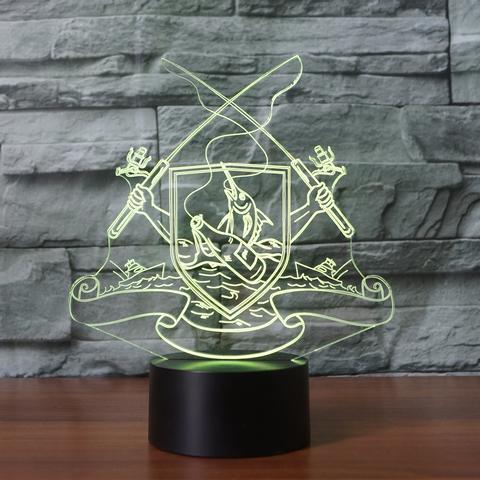 3D светильник с пультом Король рыбалки