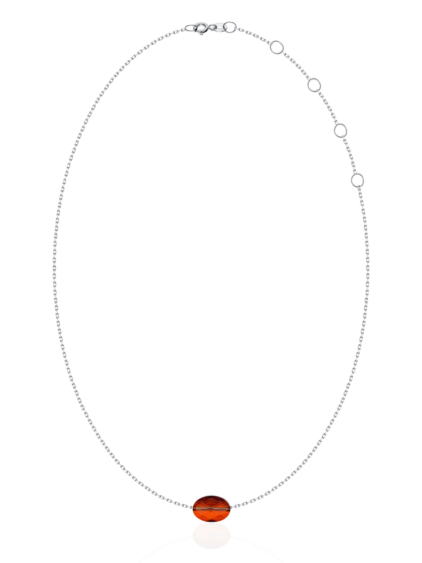 Серебряный чокер с кристаллом Swarovski Red Magma