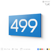 Номер на дверь 499, табличка на дверь для офиса, квартиры, кабинета, аудитории, склада, голубая 120х70 мм, Айдентика Технолоджи