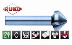 Зенковка ц/х 90° 10,4мм HSSE-Co5 3z DIN335C L50мм d6мм M5(BF) Ruko 102114E