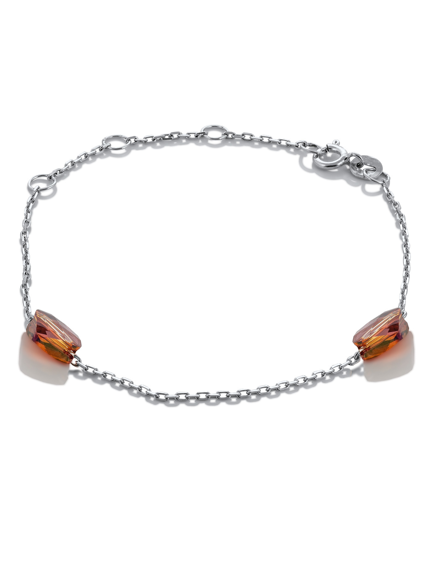 Серебряный браслет с кристаллами Swarovski Red Magma