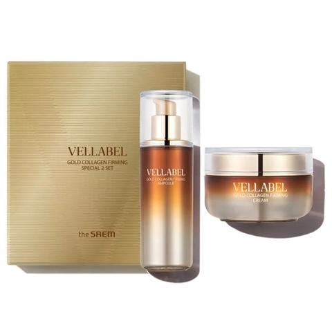 The Saem Vellabel Gold Collagen Firming Special 2 Set Набор уходовый для лица укрепляющий с золотом и коллагеном (крем + сыворотка)