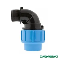 Отвод ПНД комбинированный Джилекс с наружной трубной резьбой 32х1 П угол ПНД