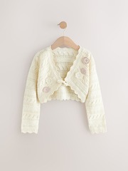 Кардиган вязанный для девочки Next AB7-174, Молочный