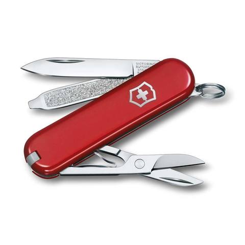 Нож-брелок Victorinox Classic SD Colors, Style Icon (0.6223.G) 7 функций, 58 мм. в сложенном виде, цвет красный | Wenger-Victorinox.Ru