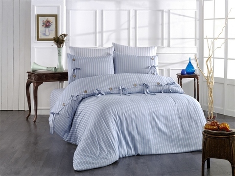 Постельное белье 2 спальное евро Grazie home D'Or голубое