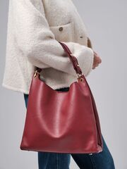 Сумка кожаная бордо