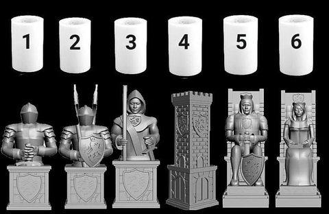Силиконовые молды Шахматы Рыцари 3 D . Набор 6 штук