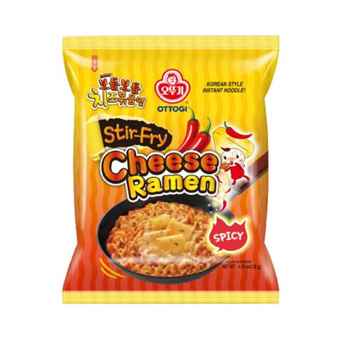 Лапша б/п Чиз Рамен OTTOGI Cheese Ramen Stir-Fry Spicy со вкусом сыра ОСТРАЯ, 130 г.
