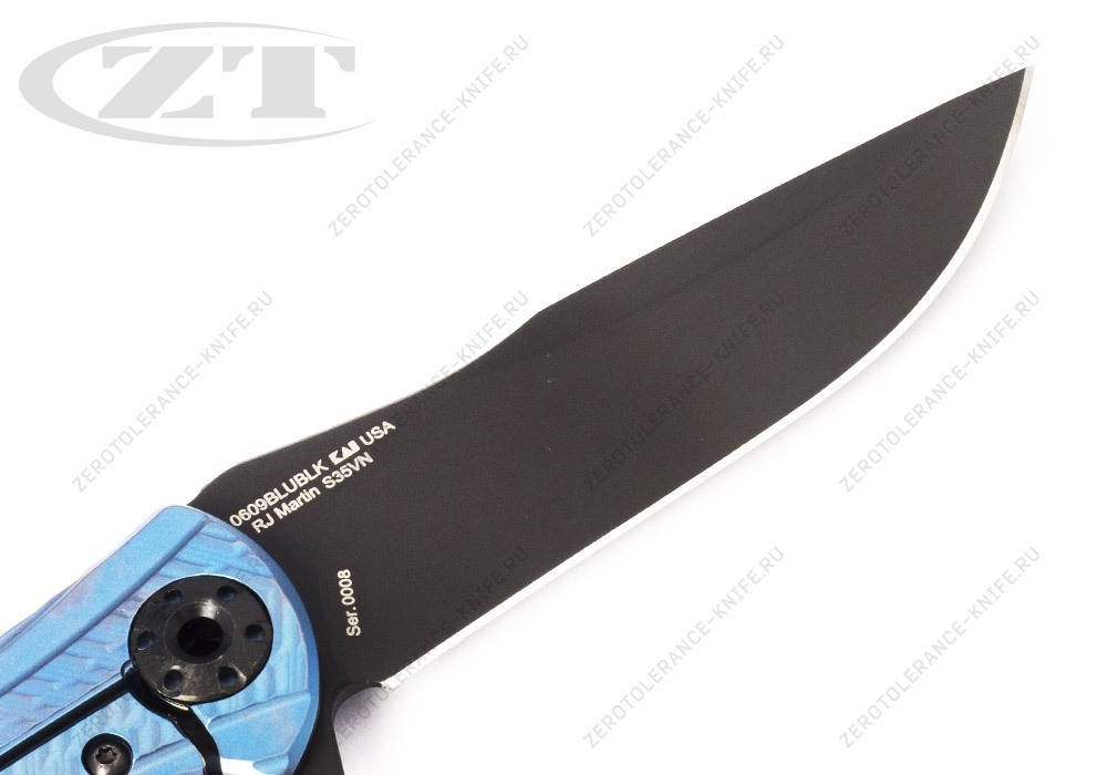 Нож Zero Tolerance 0609BLUBLK First 7 RJ Martin - фотография 