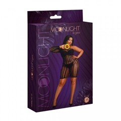 Сексуальное платье-сетка в полоску от Moonlight модель № 05 черное (plus size)