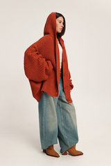 Кардиган вязанный с капюшоном