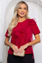 Блуза праздничная трикотажная Риана (красная) Б14618-5М LT Collection