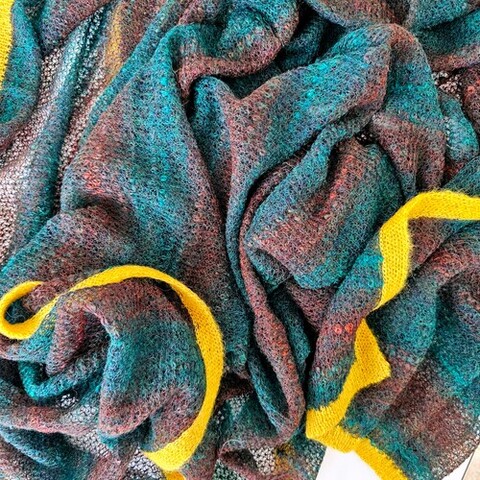 Плед LP Rene Real изумрудно-шоколадный с отделкой 110x170 см