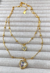 Колье двухрядное UNO de 50 с треугольными подвесками