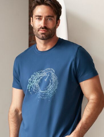 Футболка из премиального хлопка с авторским принтом  U49.045 (122191)