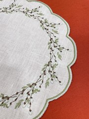 Большая декоративная салфетка-подтарельник с вышивкой