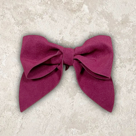 вырубка из замши бант 18*9 см (1 шт) бордовый