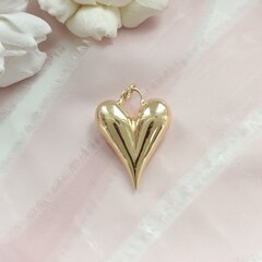 УЦЕНКА!!! Подвеска Сердце, дутая, 28*38 мм, позолота, У105