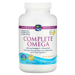 Nordic Naturals, Complete Omega, лимонный вкус, 1000 мг, 180 гелевых капсул