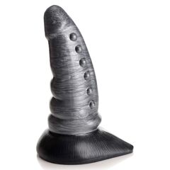Серый фантазийный фаллоимитатор Beastly Tapered Bumpy Silicone Dildo - 21 см. - 