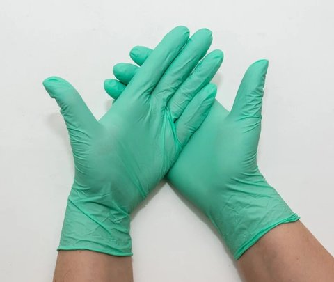 Перчатки нитриловые UNEX 100 шт, L, зеленые