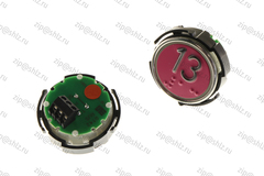 Кнопка (кнопочный модуль) RT42 RUS "13 Этаж", круглая, красная подсветка, Брайль.