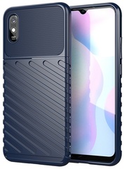 Чехол накладка противоударный на Xiaomi Redmi 9a темно-синего цвета, серия Onyx от Caseport