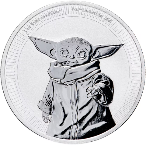2 доллара 2021 Грогу Малыш Йода Baby Yoda Мандалорец Звездные войны Star Wars СЕРЕБРО  Ниуэ