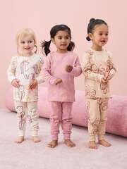 Пижама для девочки Next 192-108, 3 шт., Белый, Розовый, Кремовый