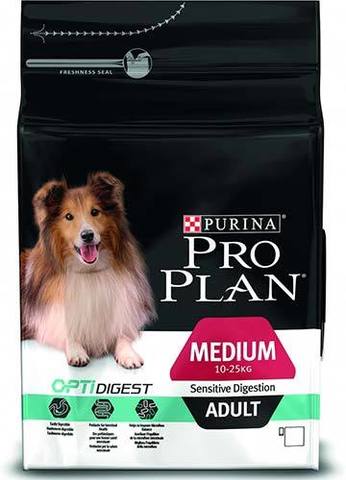 18 кг.PURINA PRO PLAN Сухой корм для взрослых собак  средних пород с чувствительным пищеварением с ягненком и рисом Medium Adult Sensitive Digestion Opti Digest