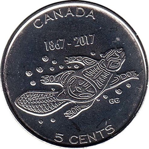 5 центов 2017 год Канада "150-летие Конфедерации.Живые традиции"