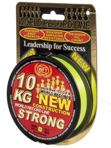 Леска плетёная WFT KG STRONG Chartreuse 150 м, 0.08 мм