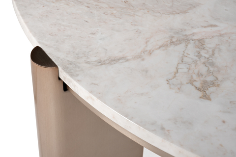 Стол журнальный d105x37см Garda Decor Cass White натуральный белый мрамор