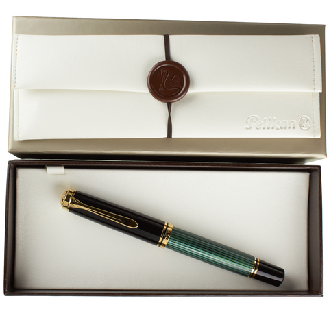 Ручка перьевая Pelikan Souverän® M1000 Black & Green GT, F (987586)