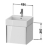 Duravit XViu Тумба подвесная 397x484x454мм, для раковины #235050, 1 ящик, цвет: белый глянцевый/champagne matt XV42330B122