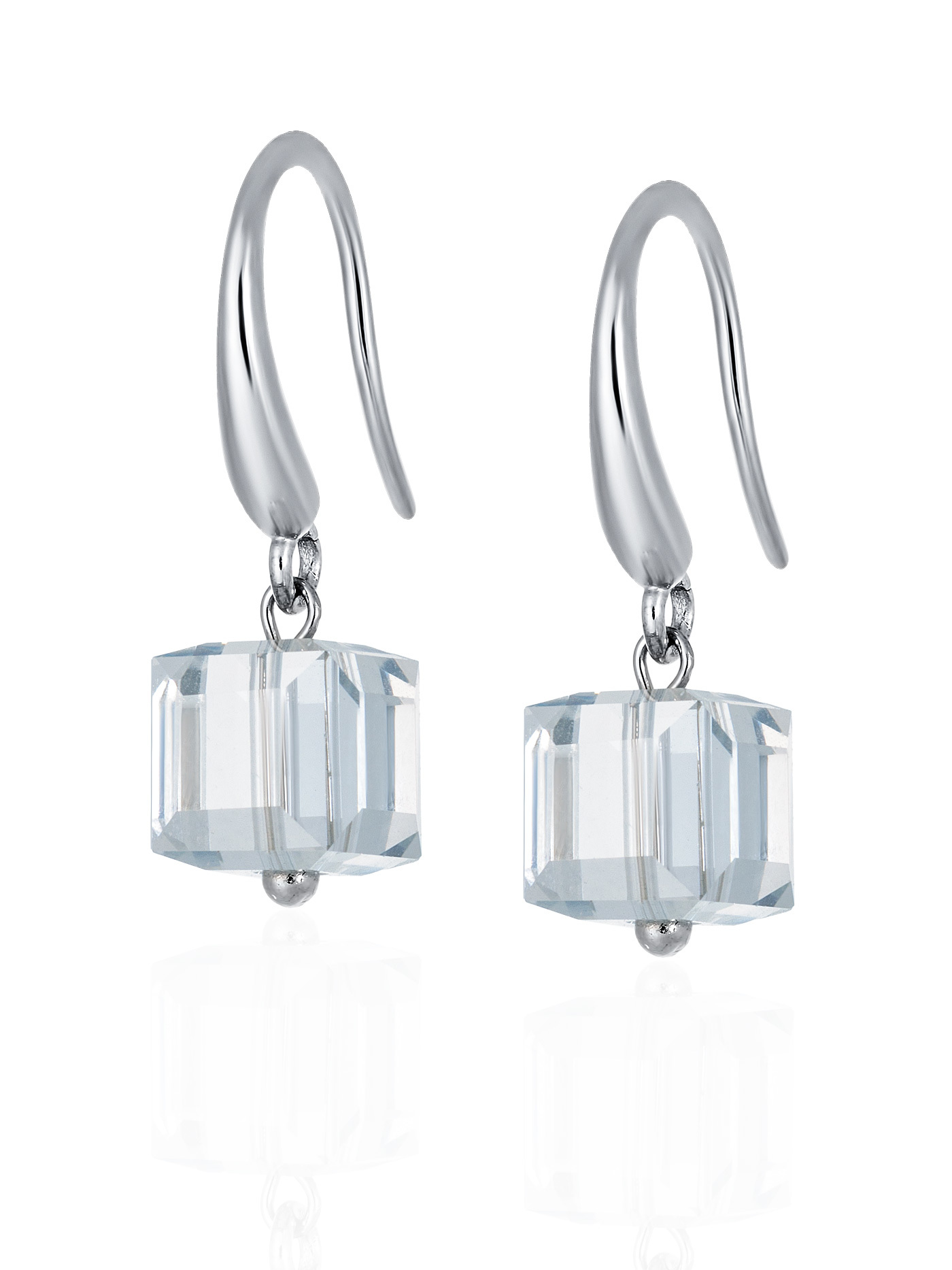 Серебряные серьги с кристаллами Swarovski Blue Shade