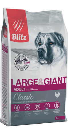 купить Blitz Adult Breeds Large & Giant сухой корм для взрослых собак крупных и гигантских пород