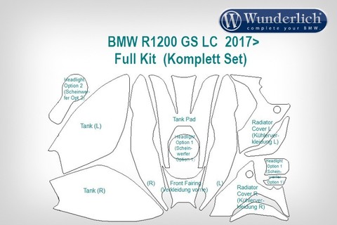 Комплект защитных пленок VentureShield на BMW R1200/1250 GS, прозрачные