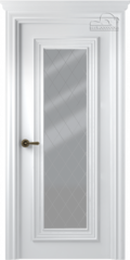 Дверь Палаццо 1 / Цвет Эмаль белый / Мателюкс белый витраж / Двери Belwooddoors