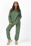 Утепленный спортивный костюм для беременных и кормящих 15154 зеленый камень