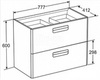 Roca ZRU9307839 The Gap Тумба под умывальник подв., 2 ящика, 800 мм, Терракота