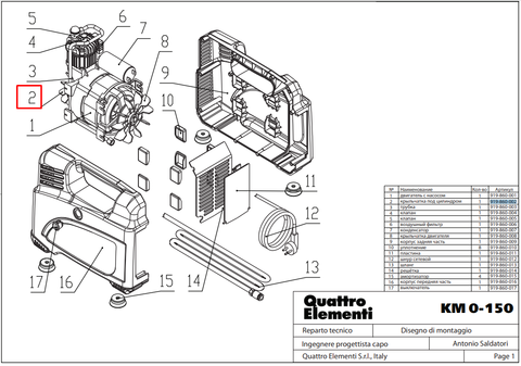 Крыльчатка QUATTRO ELEMENTI KM 0-150 под цилиндром (919-860-002)