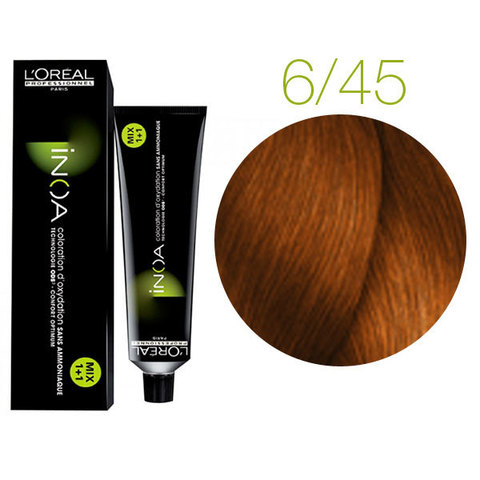L'Oreal Professionnel INOA 6.45 (Темный блондин медный красное дерево) - Краска для волос